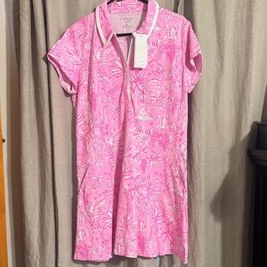 Lilly Pulitzer Jessamy Dress UPF 50+
Print- Conch Shell Pink
Size XL
NEW $198